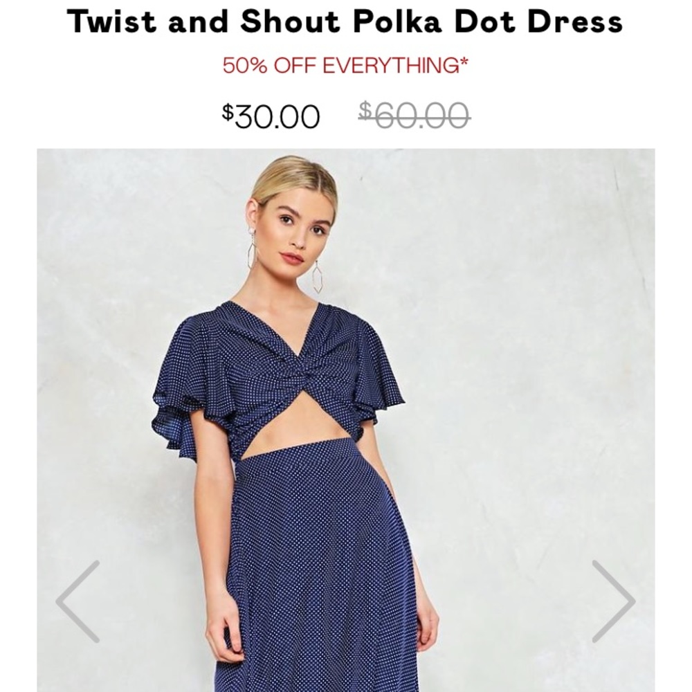 TWIST AND SHOUT POLKADOT DRESS IN SEARCH OF